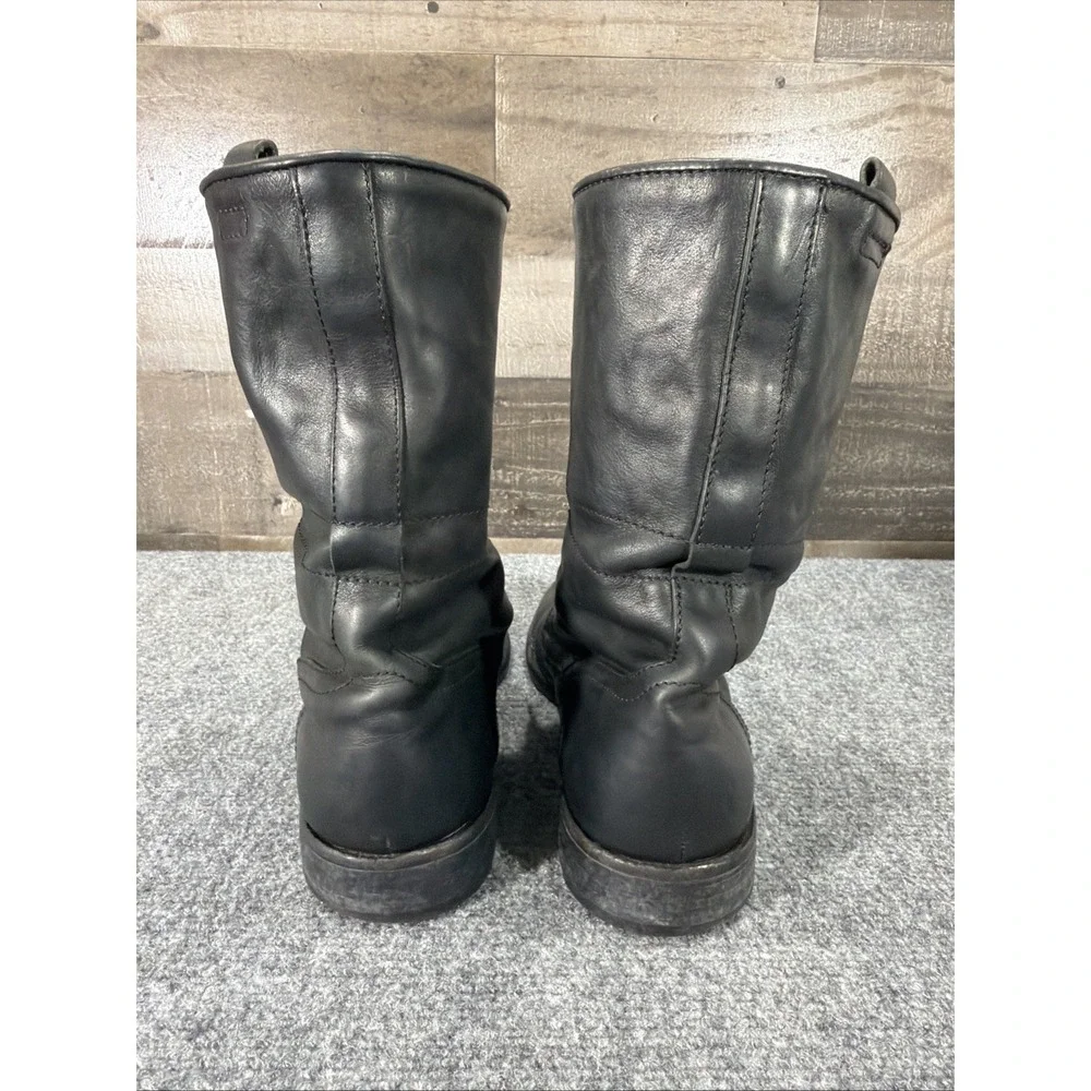 Kenneth Cole Black Leather Tall Combat Boots Made In Italy Men's Size 10 Vintage